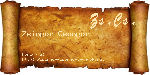 Zsingor Csongor névjegykártya