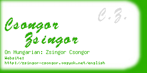 csongor zsingor business card